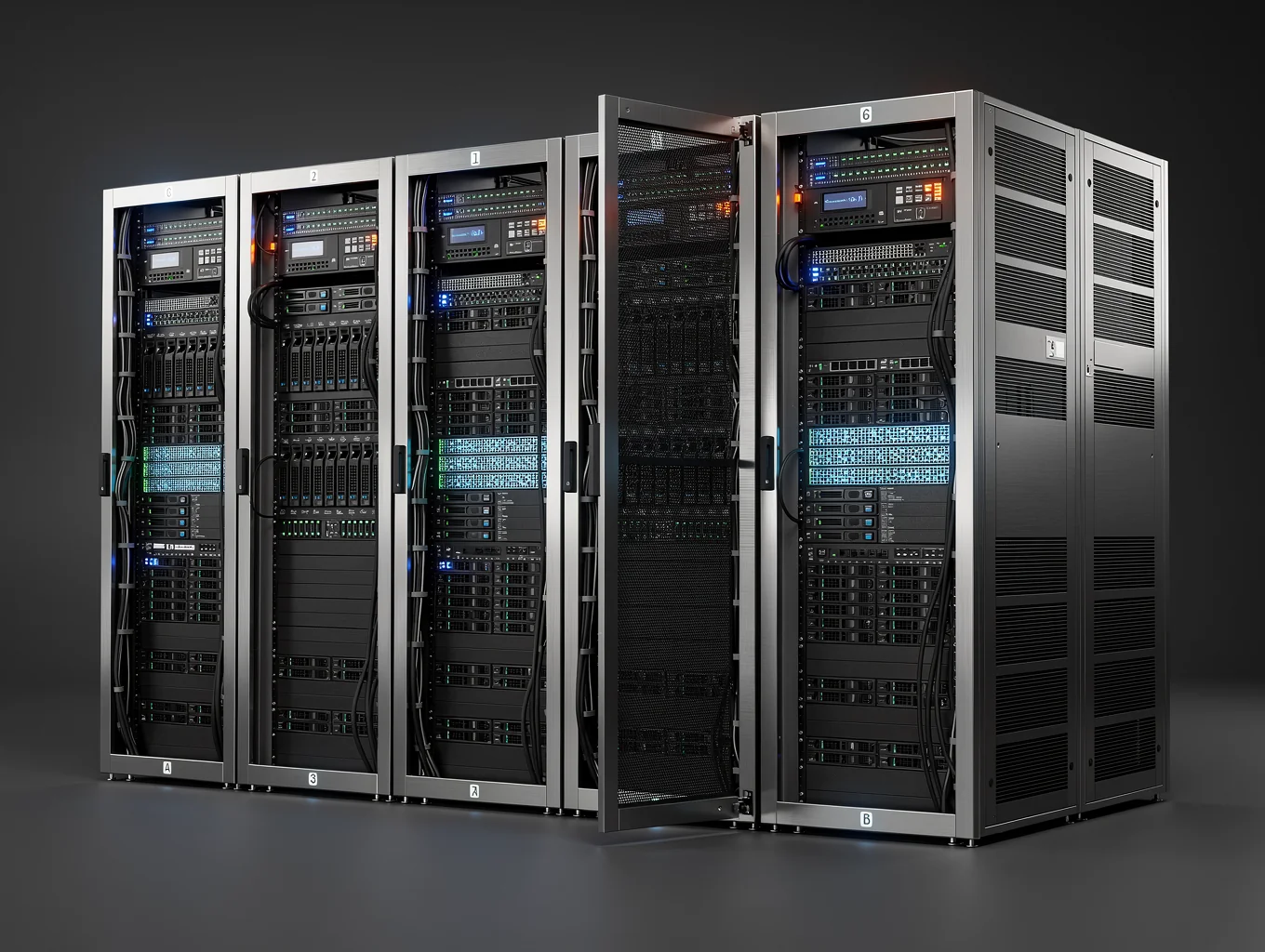 Modern server racks and storage infrastructure